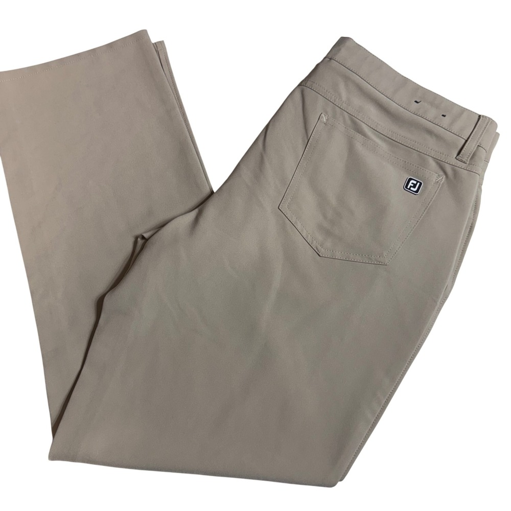 FootJoy Mens Performance Golf Pants Khaki Tan Stretch 5-Pocket 36x30
